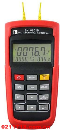 K/J/T/E多类型双组输入温度计BK8801B/BK8801C